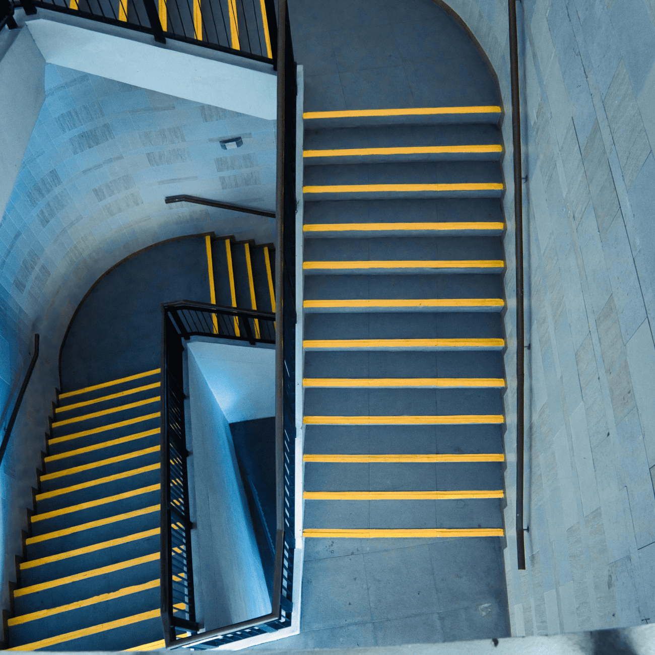 blue and yellow Stairs